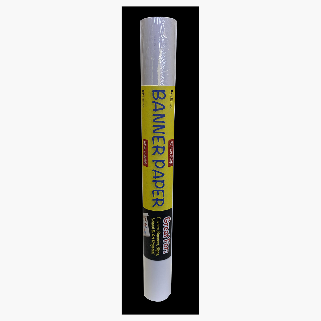 White Banner Paper Rolls, 17"x 50 Ft, 1 Roll, 6/Case TheRoyalStore