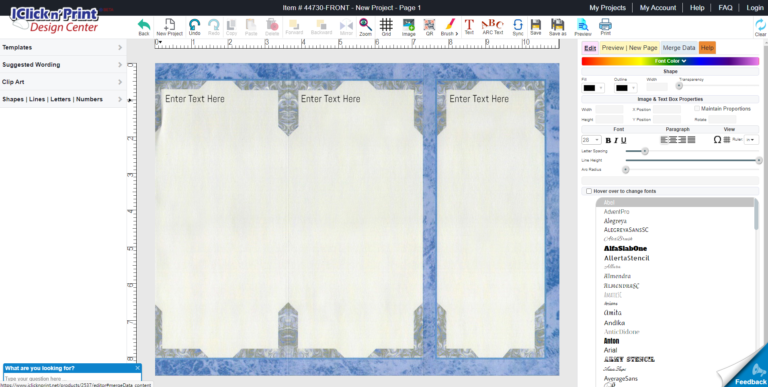 iclicknprint customize brochure paper