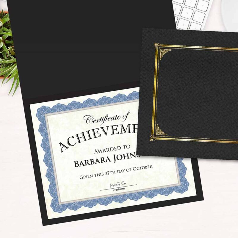 Pack of 15 blue sheets with silver foil border