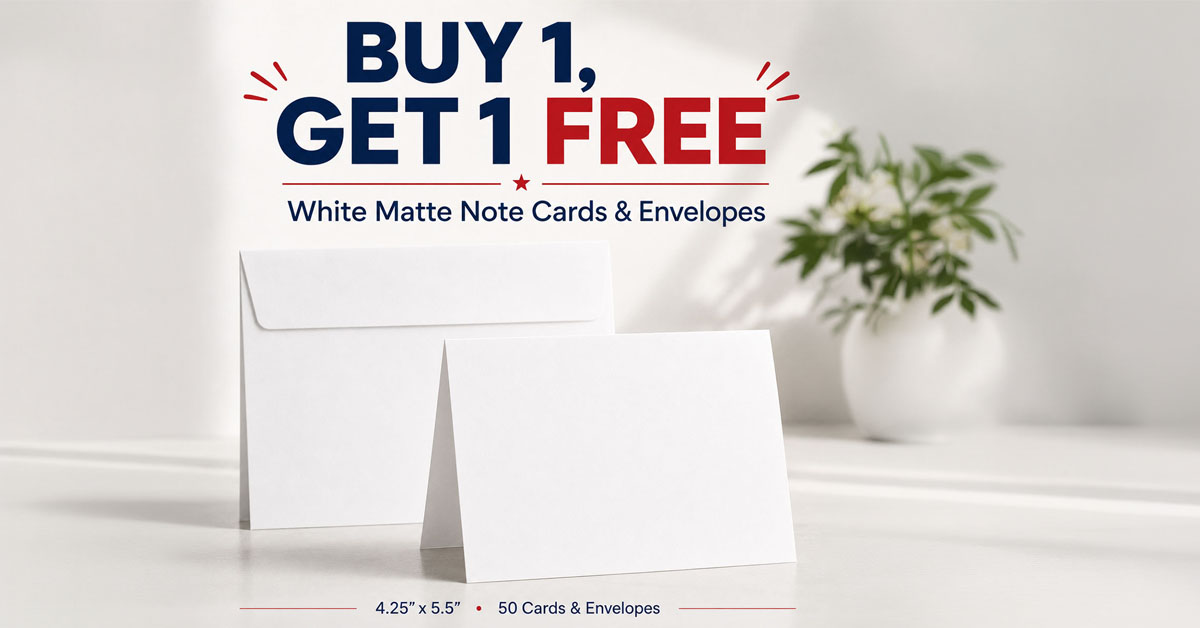 White Matte Note Cards with Envelopes | TheRoyalStore