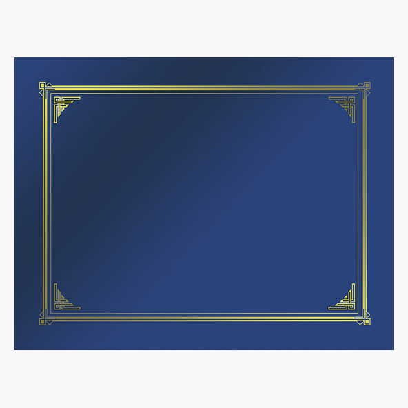 Blue Metallic Classic Certificate Covers Gold Foil Geographics 47401