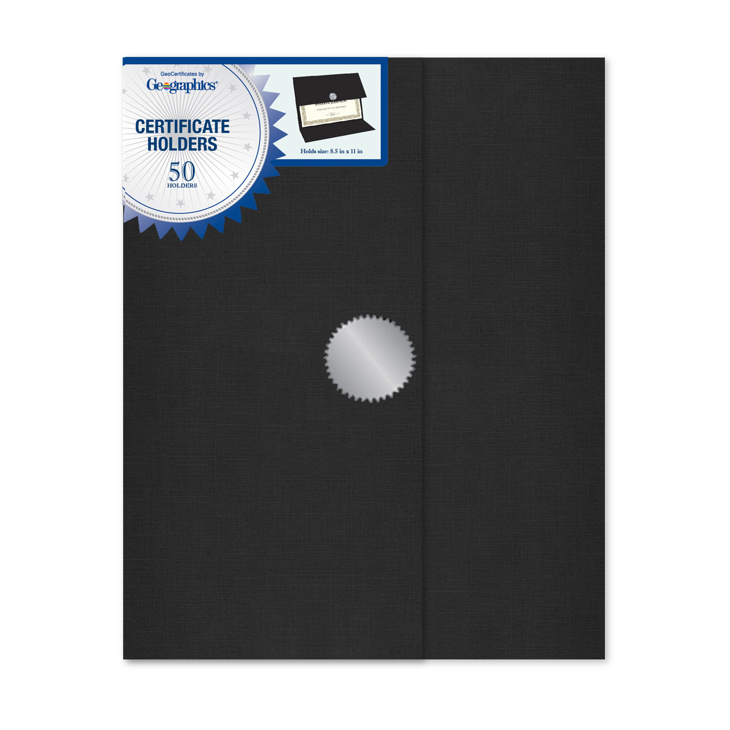 Certificate Holders Tri Fold Navy Linen 9 25x12 47838 (6)