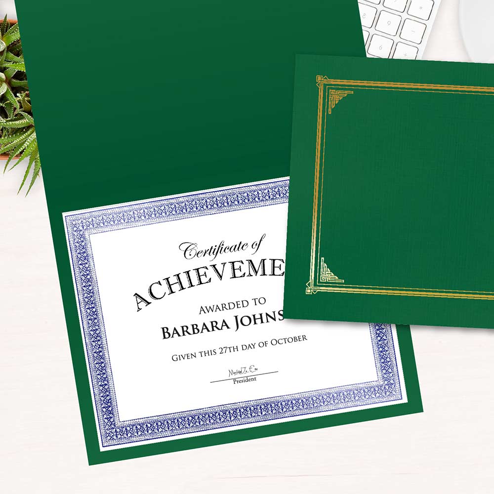 Classic Linen Green Certificate Holders 47399 (5)