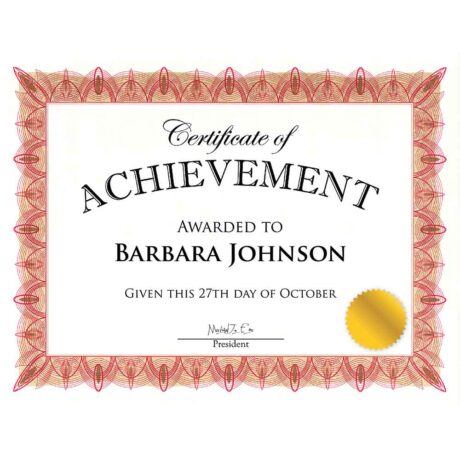 Winner Declaration Red Red Award Certificates with Gold Foil Seals by Geographics | TheRoyalStore