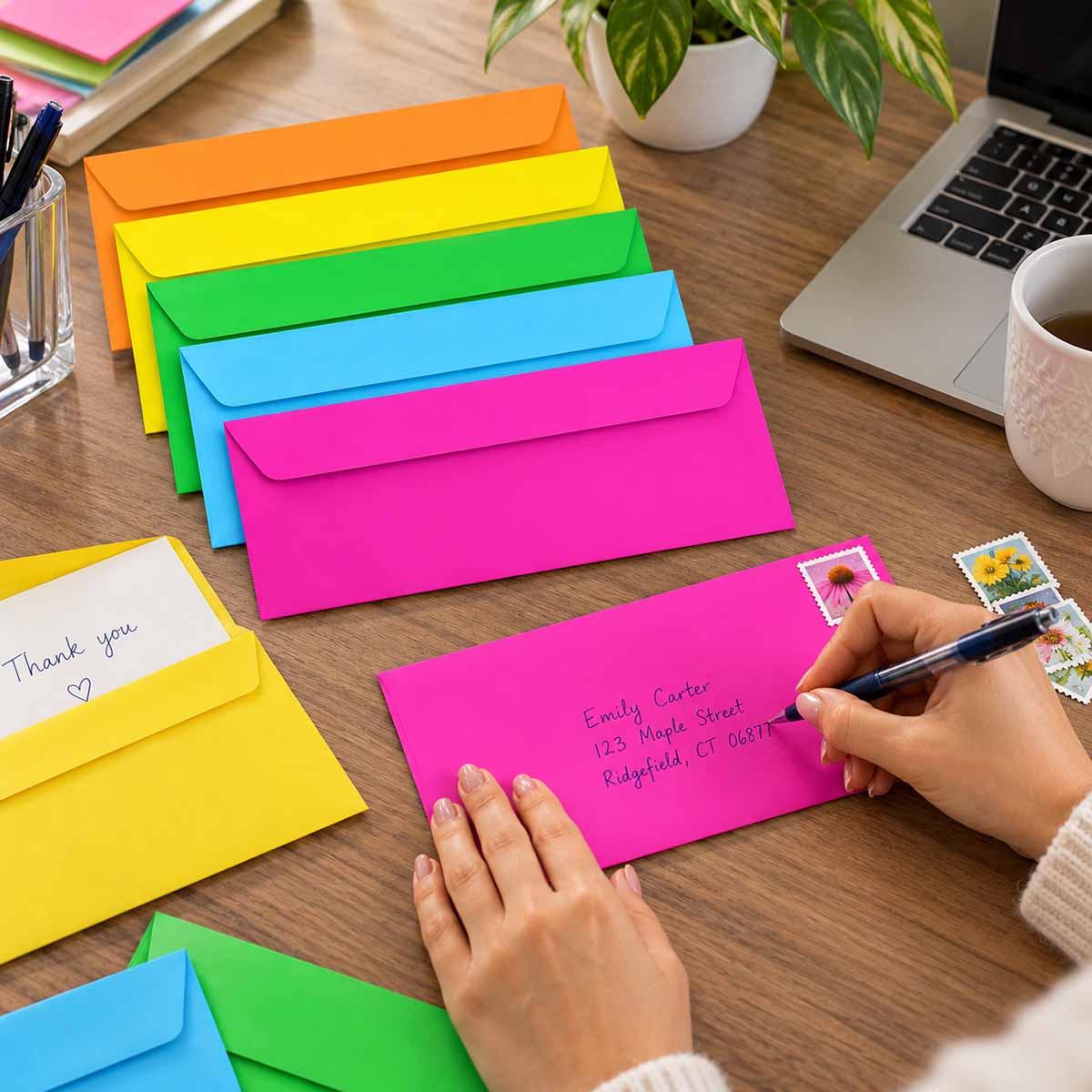 Colourful Mail Writing Desk Scene