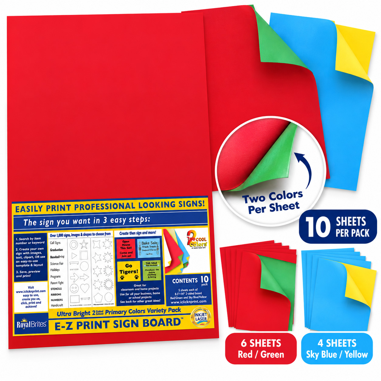 E Z Print Poster Board Assorted Two Cool Colors 46314 (1)