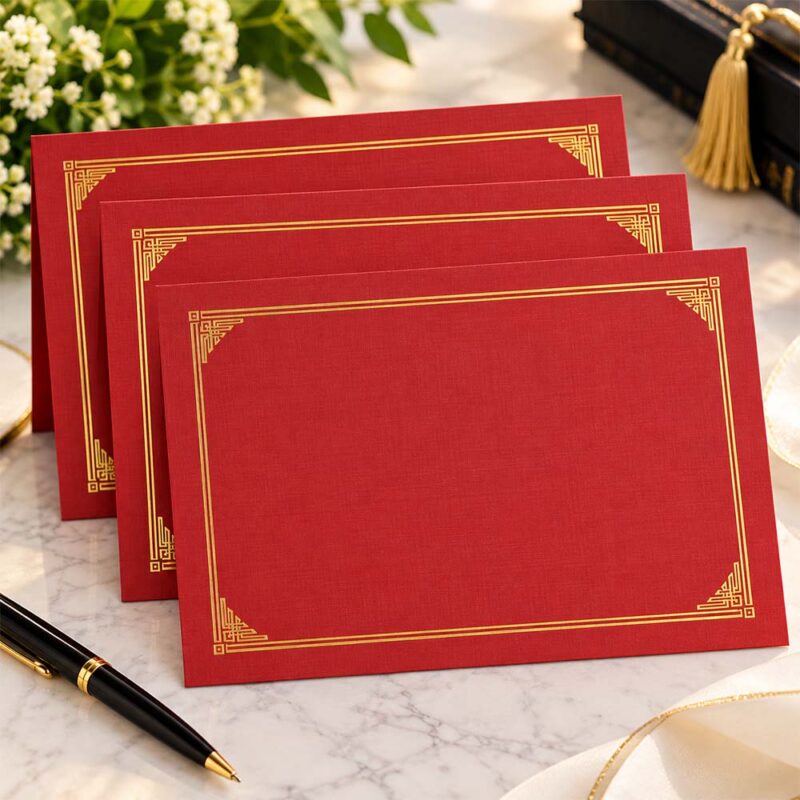 Classic Linen Red Certificate Holders