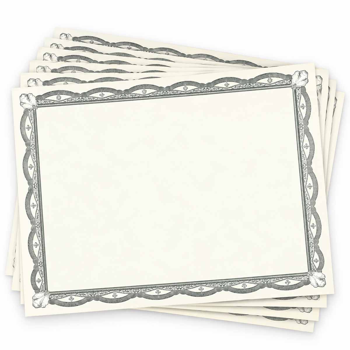Filigree Silver Foil Award Certificates 48762