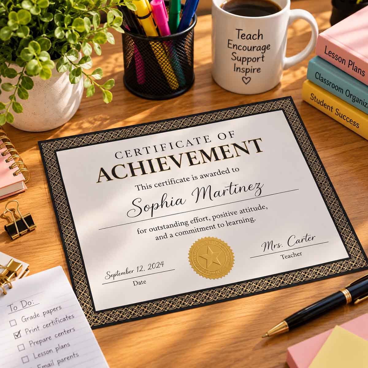 Geographics Black Diamonds Gold Foil Award Certificates 47855 06