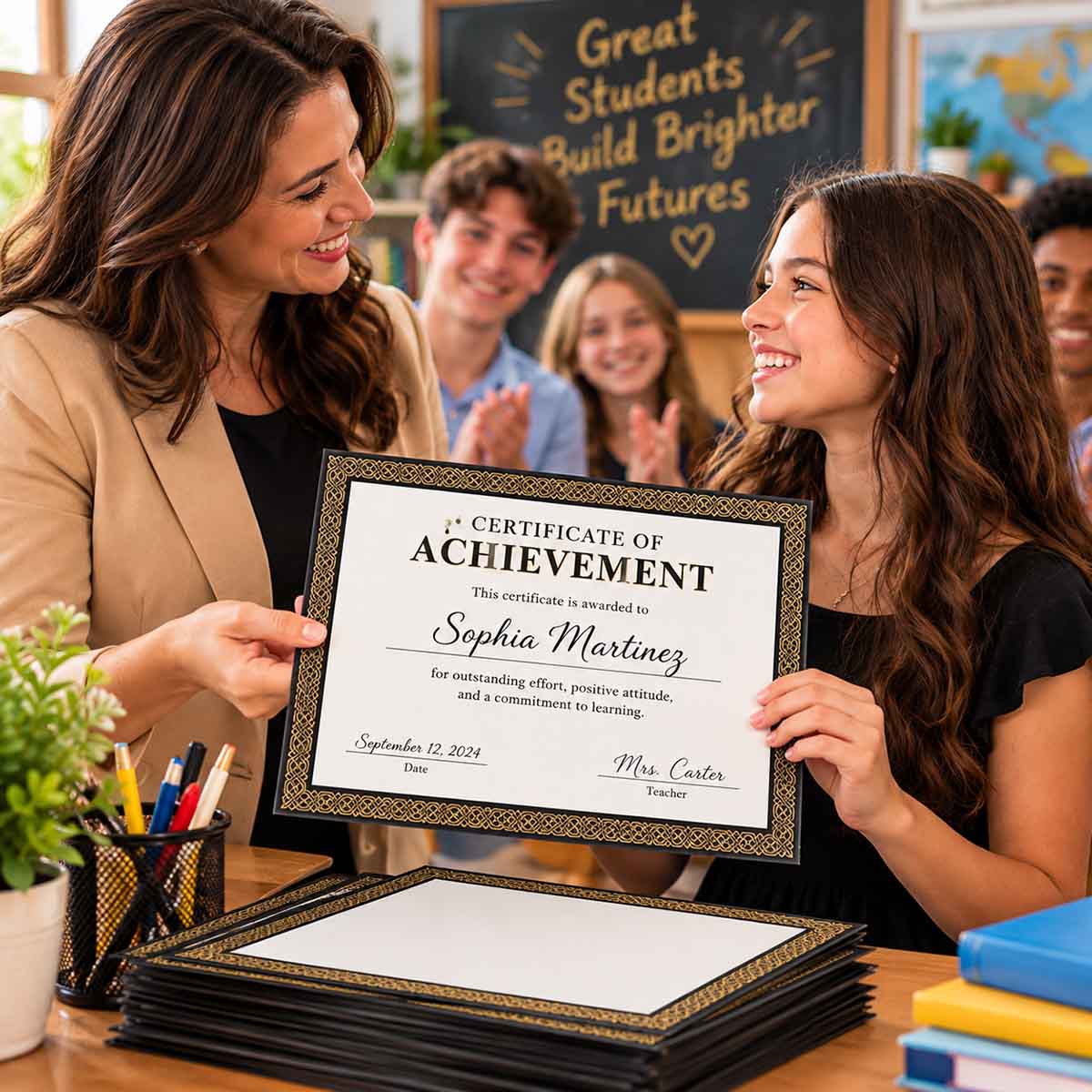 Geographics Black Diamonds Gold Foil Award Certificates 47855 08