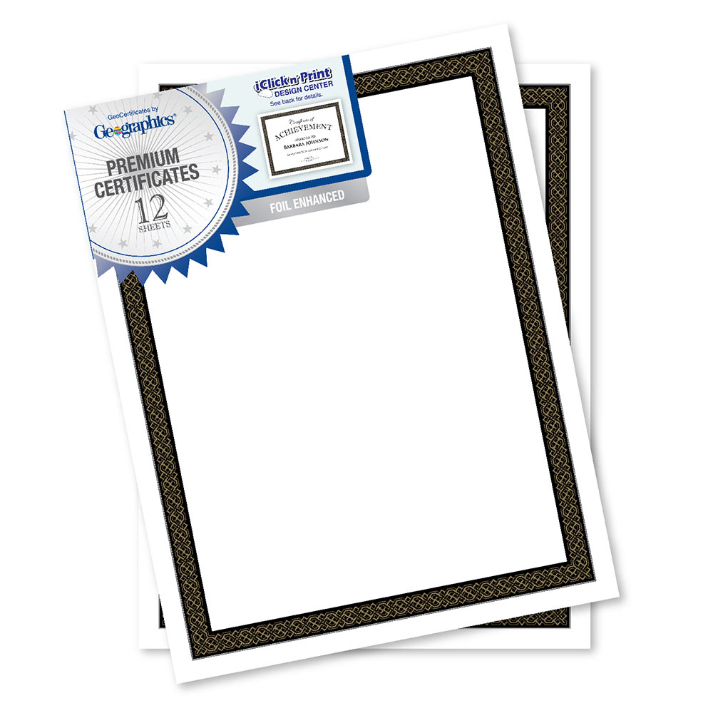 Geographics Black Diamonds Gold Foil Award Certificates 47855 (1)