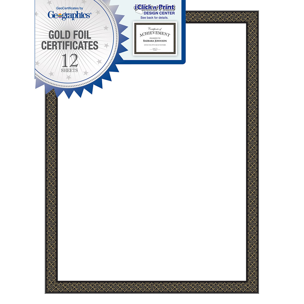 Geographics Black Diamonds Gold Foil Award Certificates 47855 (2)