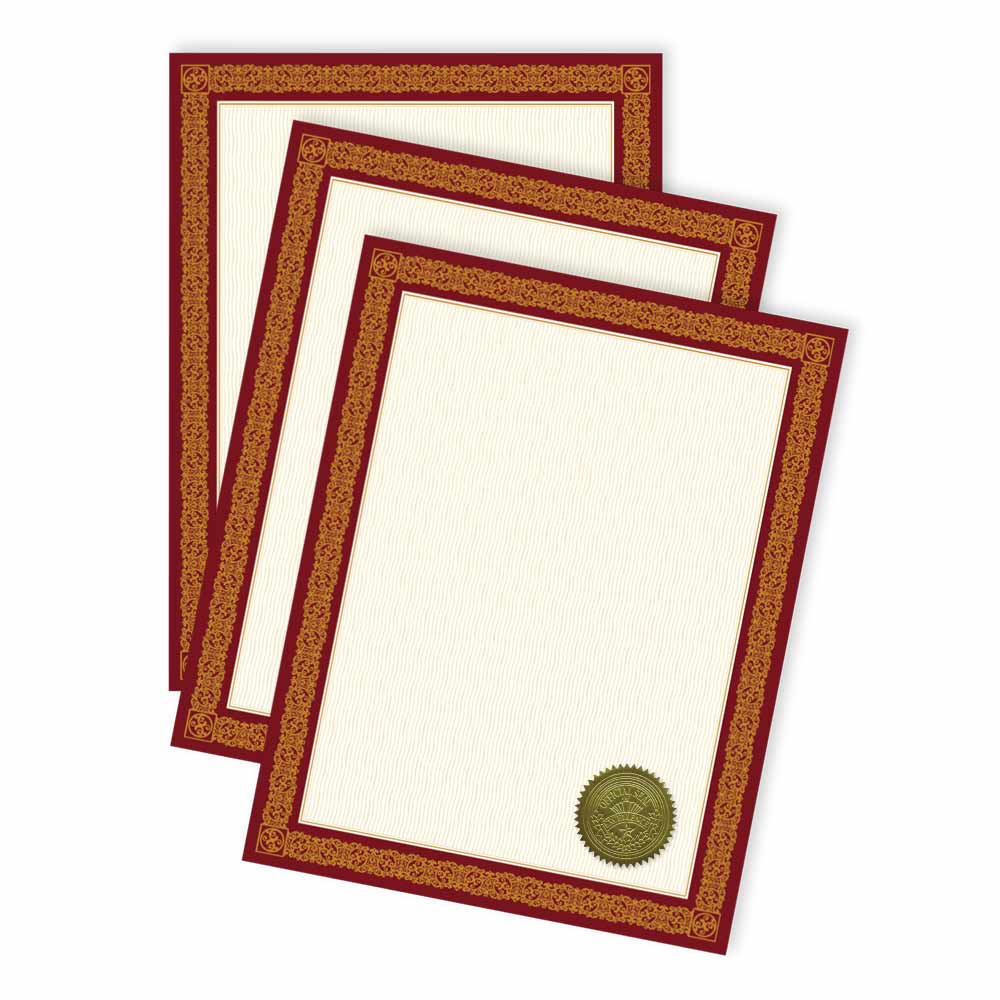 Geographics Burgundy Award Certificates Gold Foil 48671 (3)