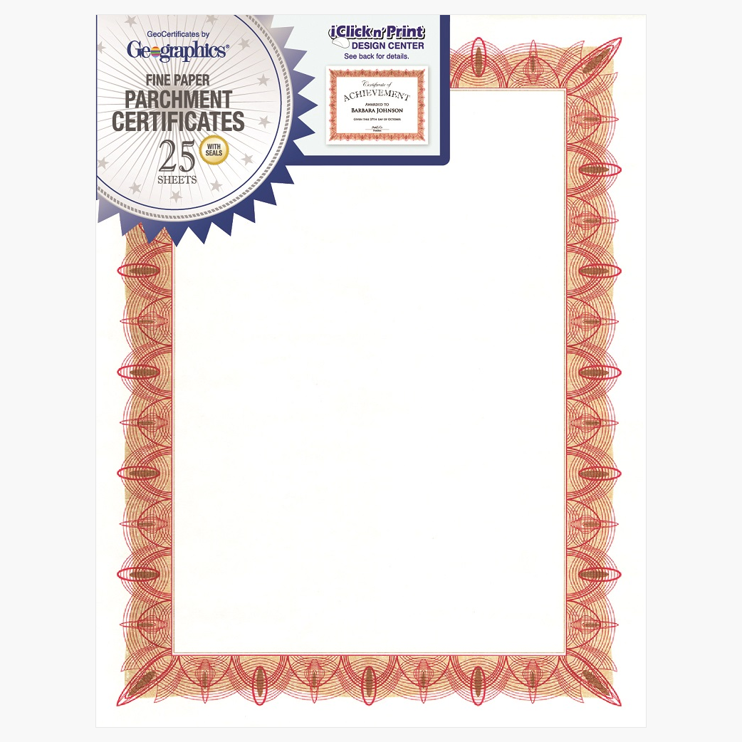 Geographics Classic Red Award Certificate Packaging