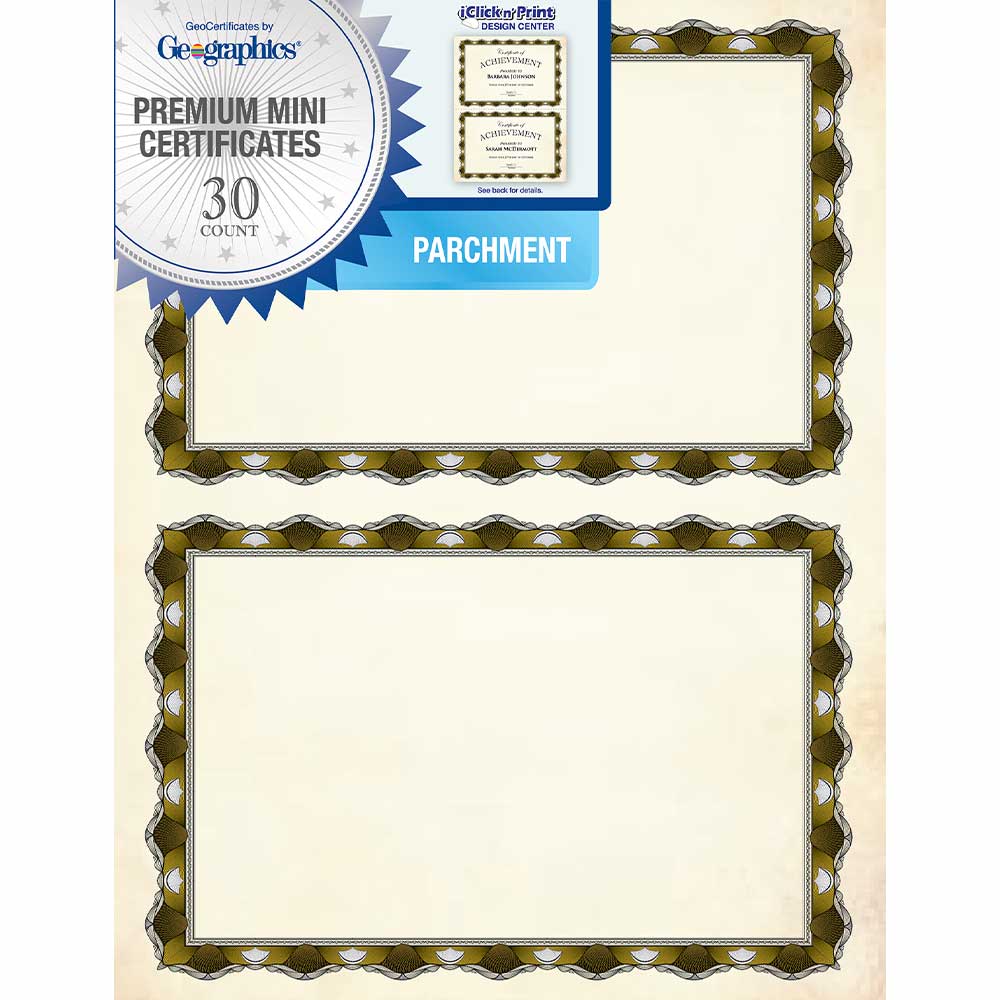 Geographics Crown Gold 2 UP Award Certificates 48767 (1)