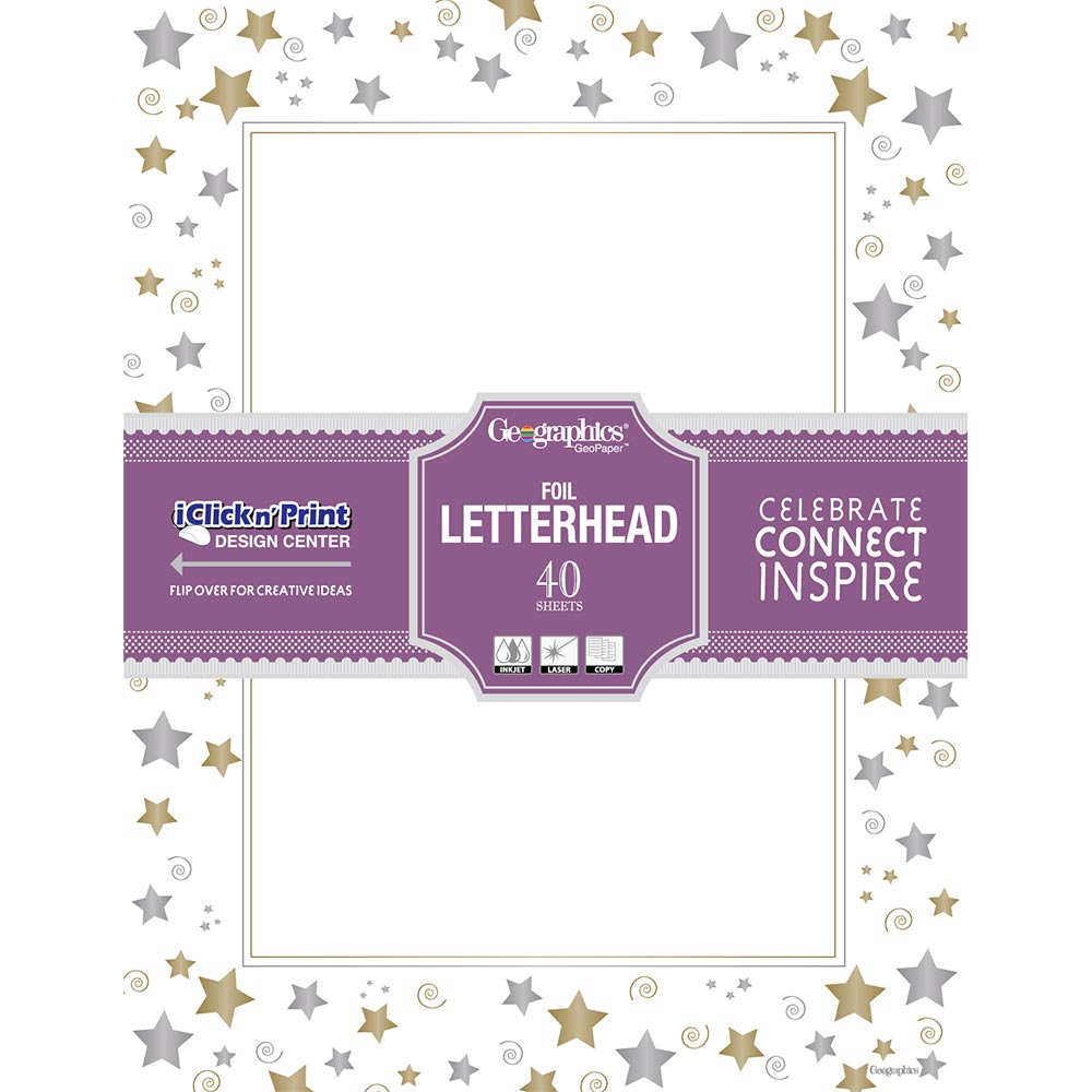 Geographics Stars & Swirls Gold Foil Letterhead 47103 (2)