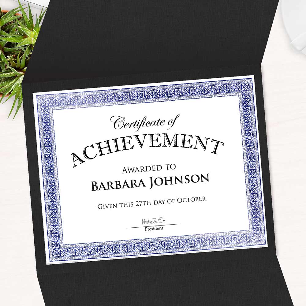 Geographics Tri Fold Linen Black Certificate Holders 47838 (2)