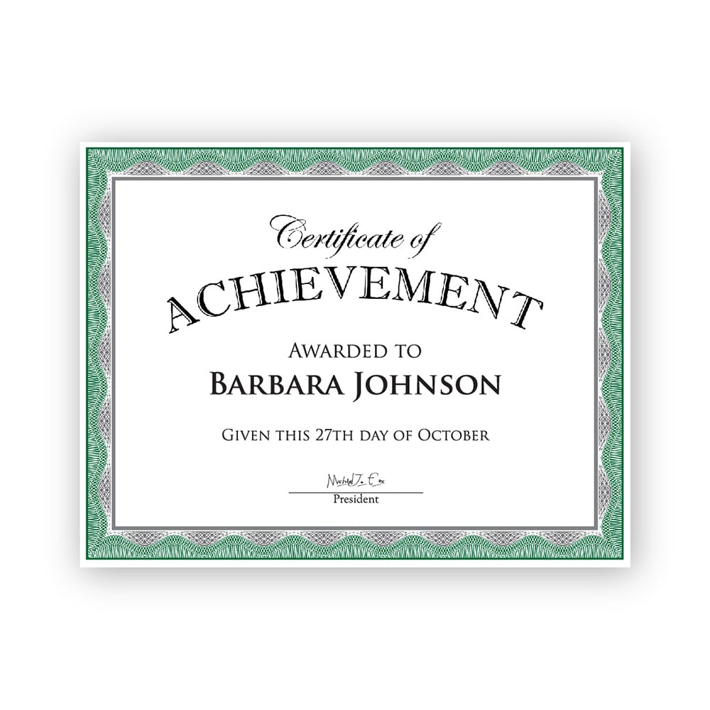 Green Award Certificates Silver Foil 48763 (1)