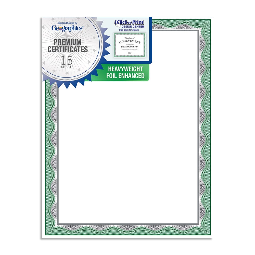 Green Award Certificates Silver Foil 48763 (2)