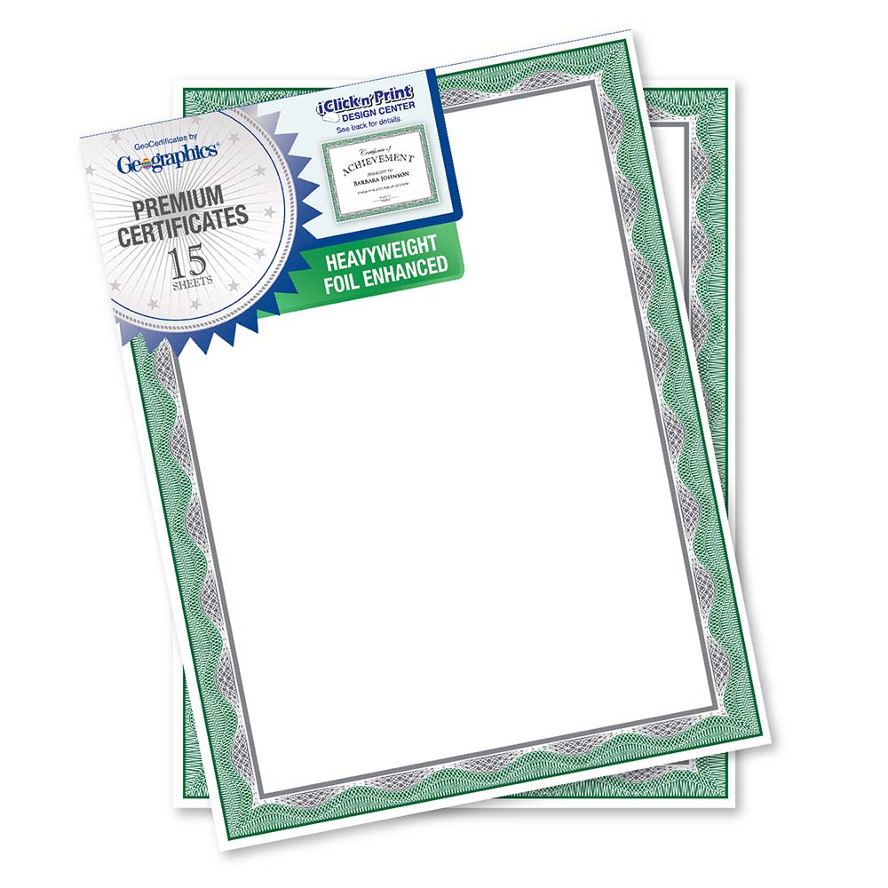 Green Award Certificates Silver Foil 48763 (3)