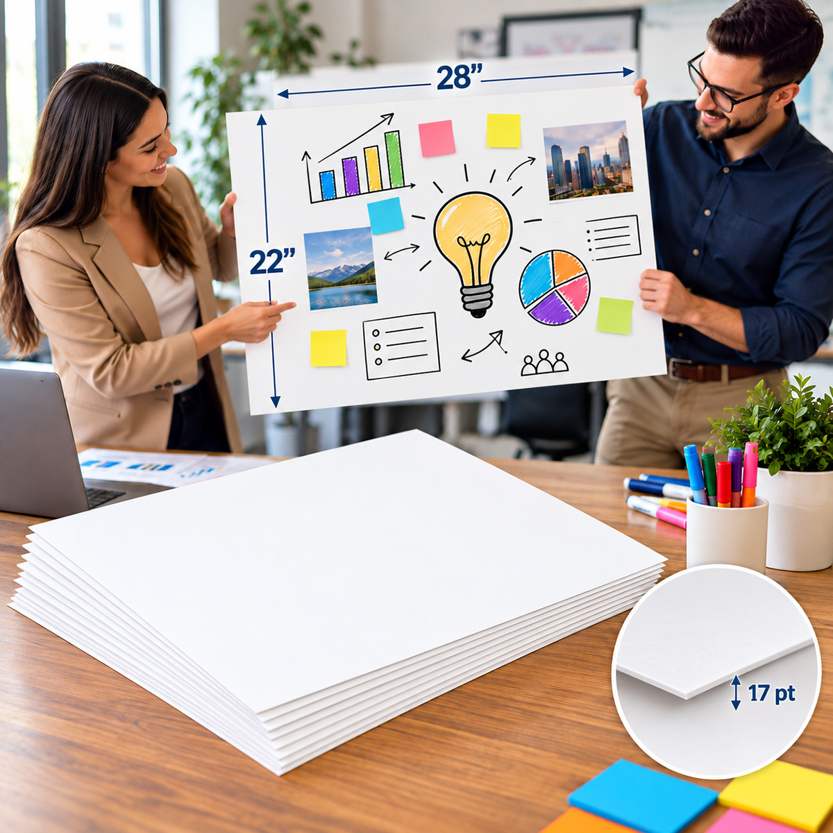 Heavyweight White Premium Poster Board 17 pt 27104R (5)