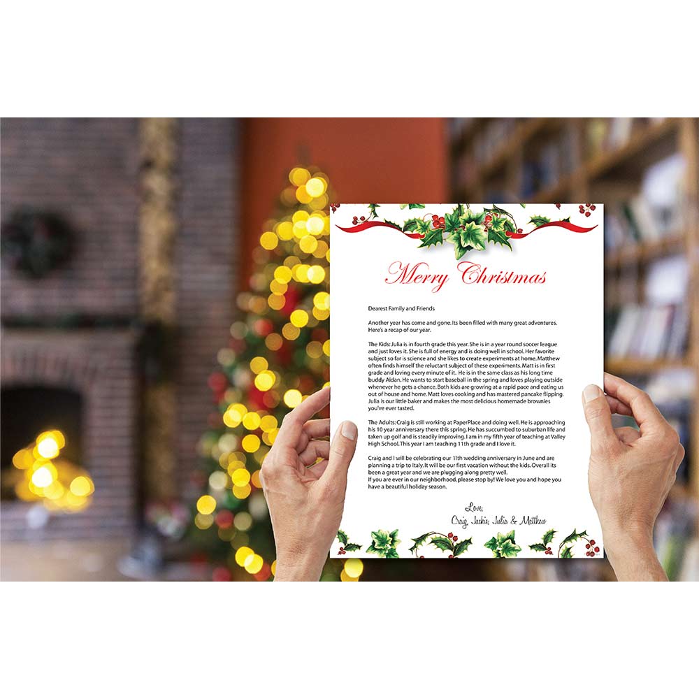 Holly & Ivy II Christmas Letterhead 8 5x11 by Geographics (1)