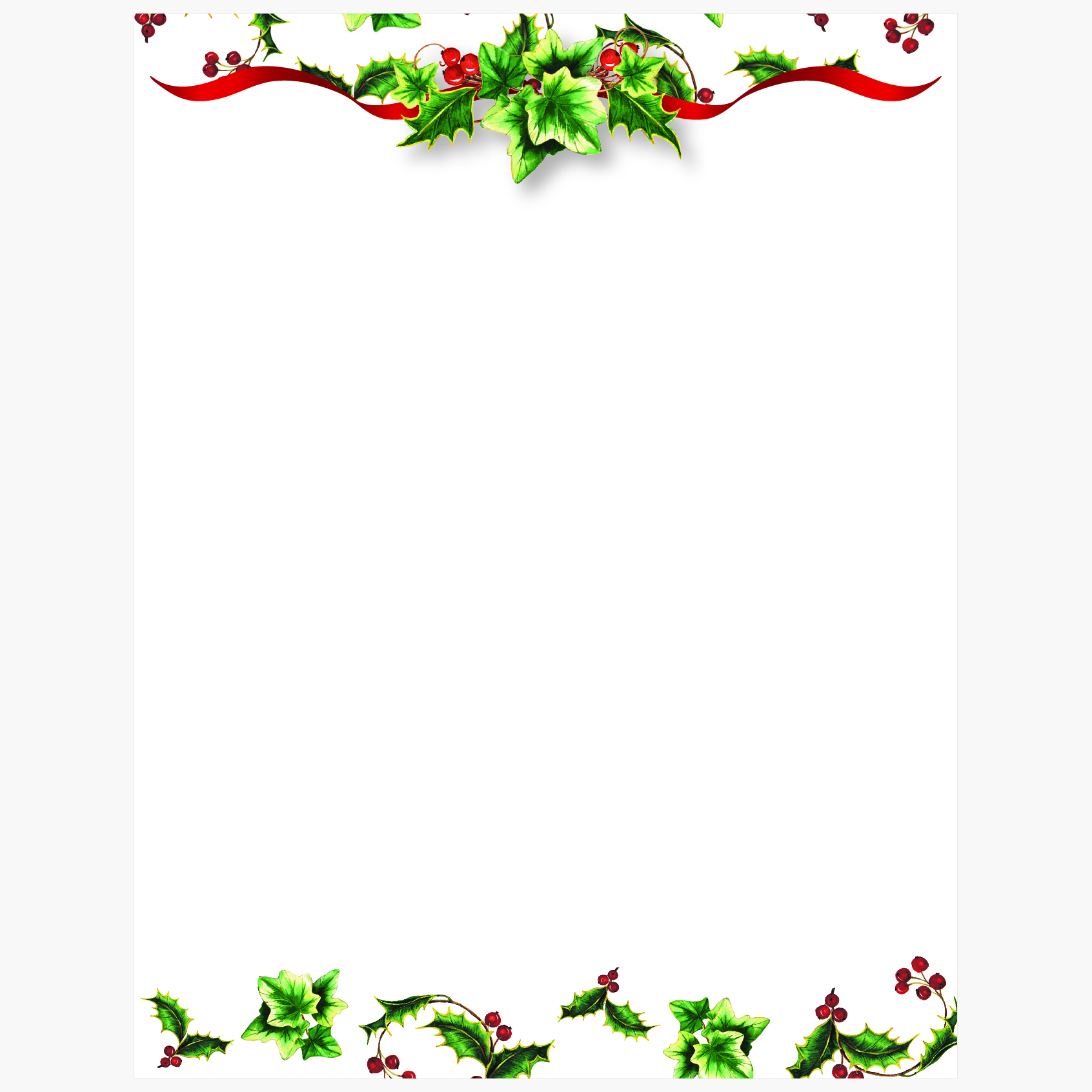 Holly and Ivy II Christmas Letterhead Geographics