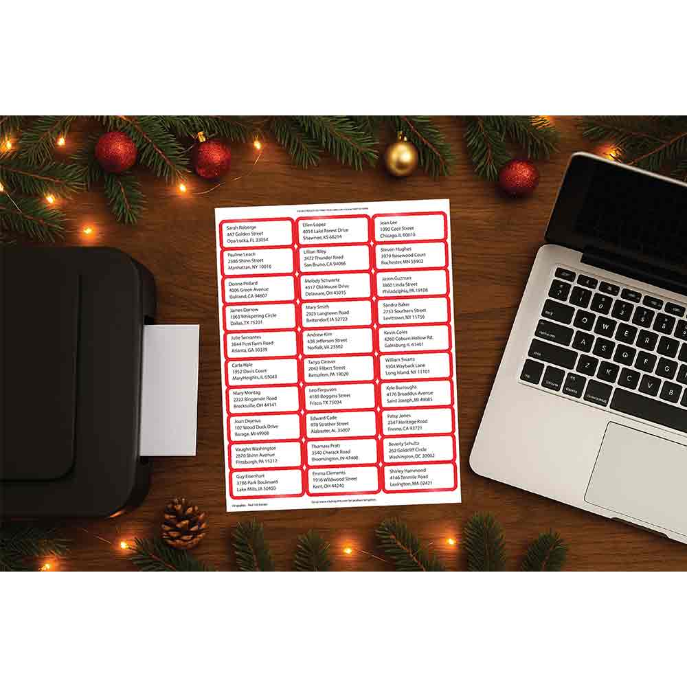 Red Foil Border Mailing Labels by Geographics 50073 (1)