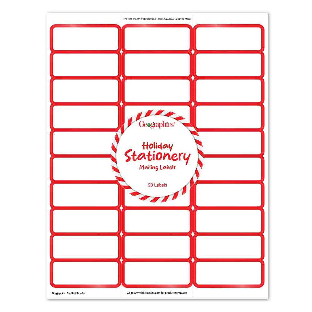 Red Foil Border Mailing Labels by Geographics 50073 (2)