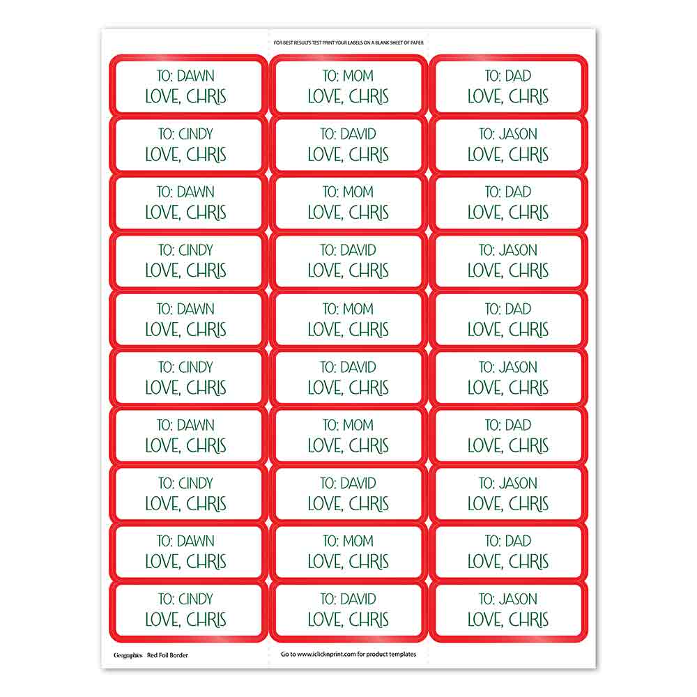 Red Foil Border Mailing Labels by Geographics 50073 (5)