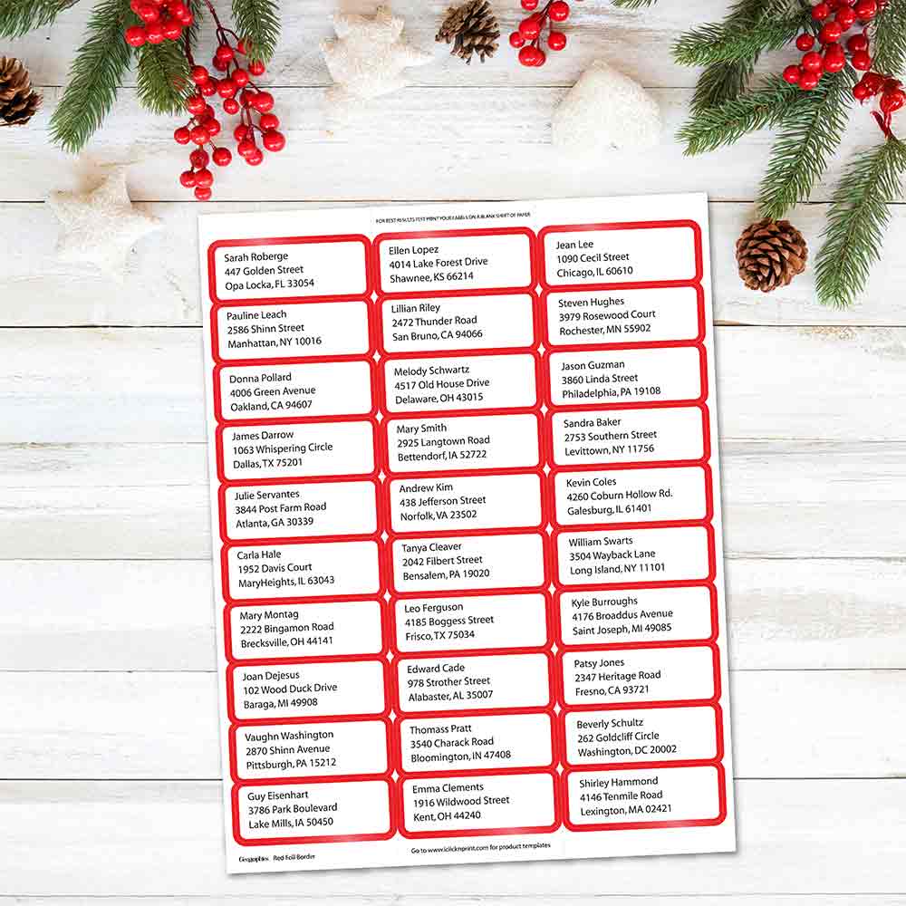 Red Foil Border Mailing Labels by Geographics 50073 (6)