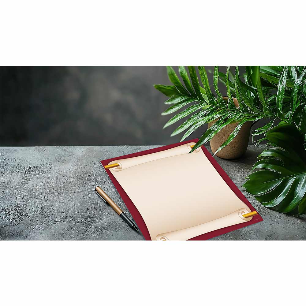 Scroll Red Letterhead Design Paper 49900 (2)