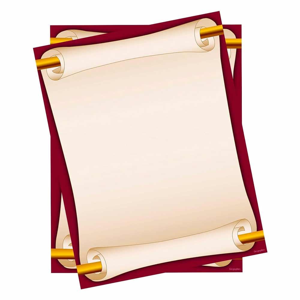 Scroll Red Letterhead Design Paper 49900 (3)
