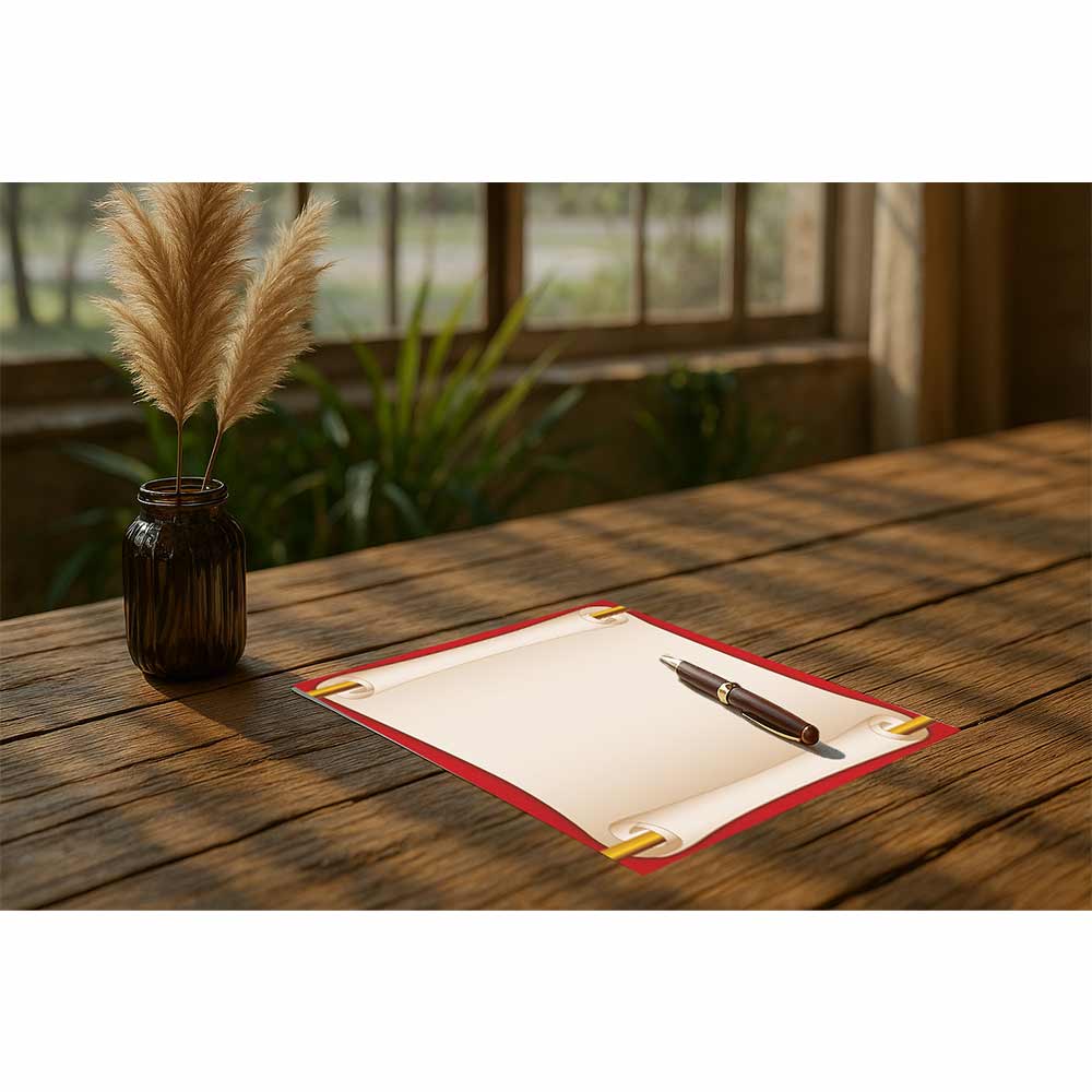 Scroll Red Letterhead Design Paper 49900 (4)