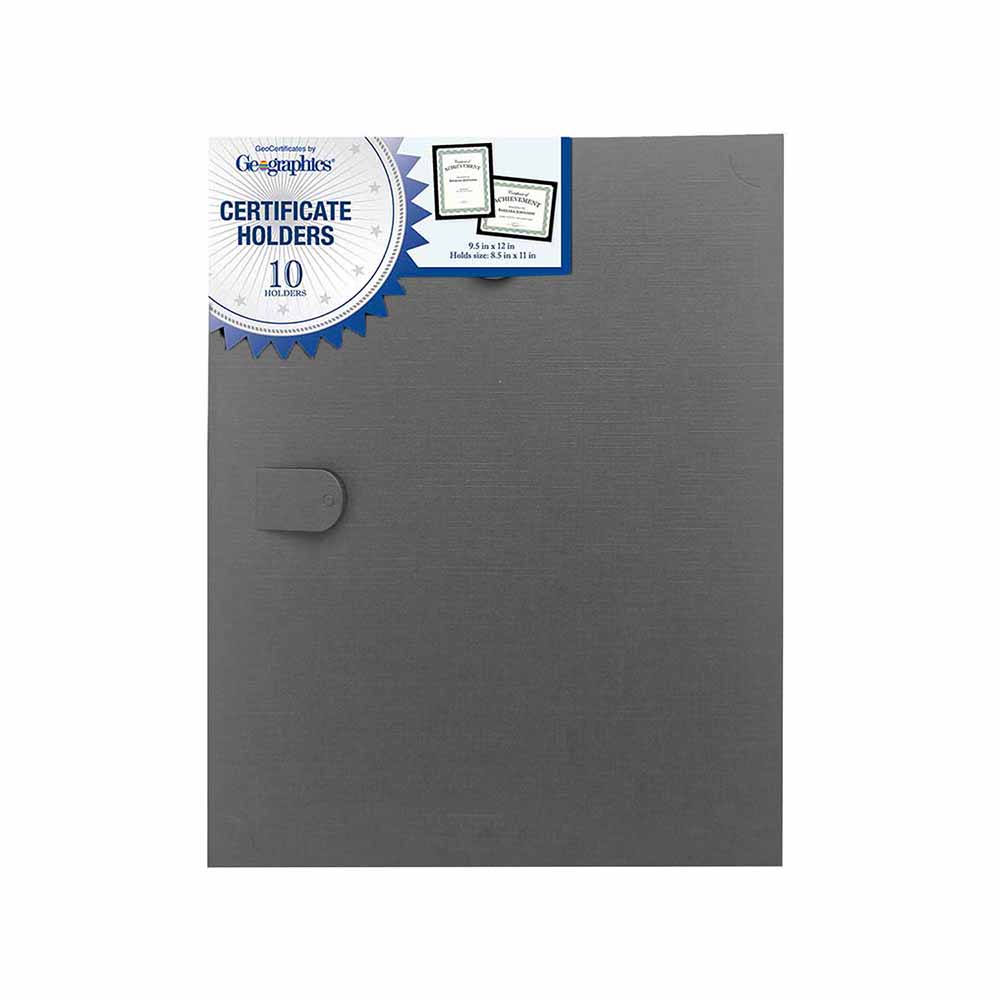 Black Smooth Certificate Holders 9.5x12 front view