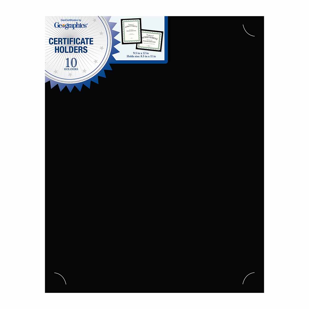 Professional black certificate holder Smooth Certificate Holders