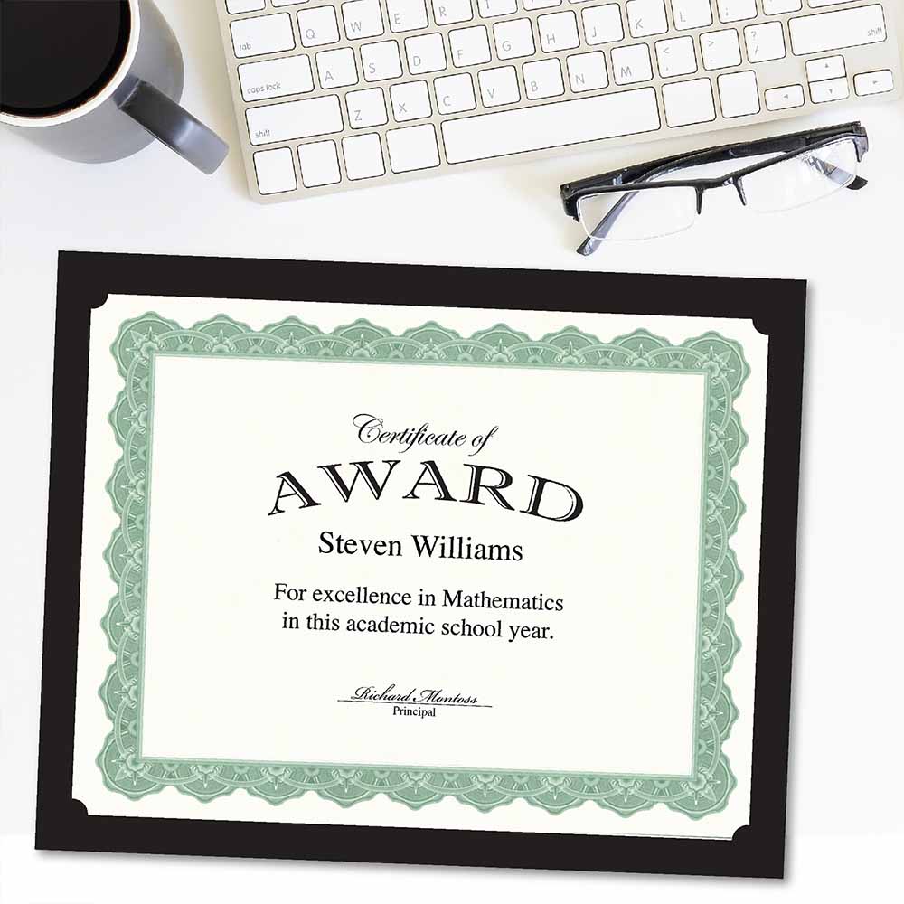 Geographics Smooth Black Holder with diploma inside