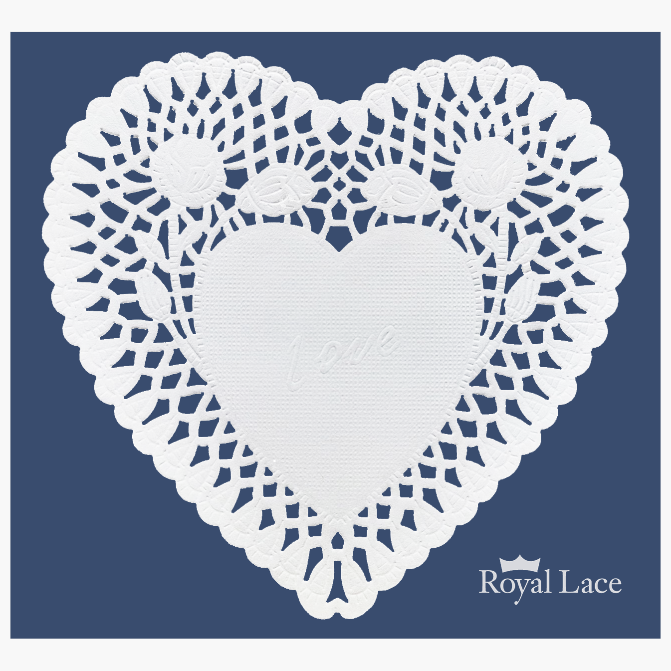 White Lace Heart Paper Doilies Royal Lace 1