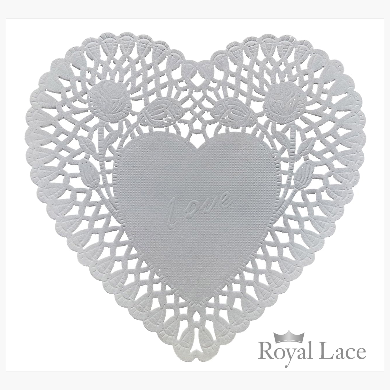 White Lace Heart Paper Doilies Royal Lace