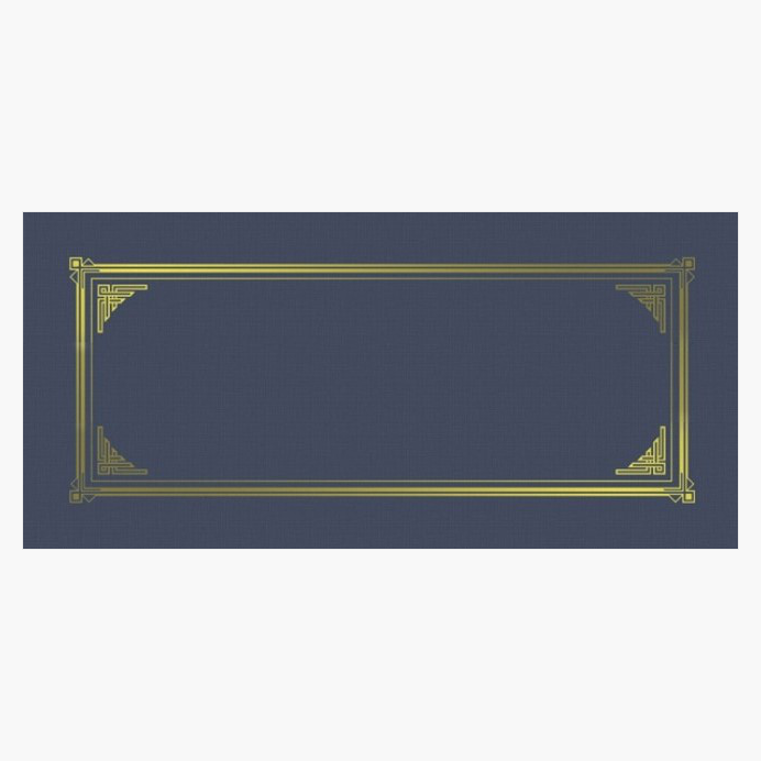 3 UP Navy Blue Certificate Covers Classic Linen Gold Foil Geographics 47151