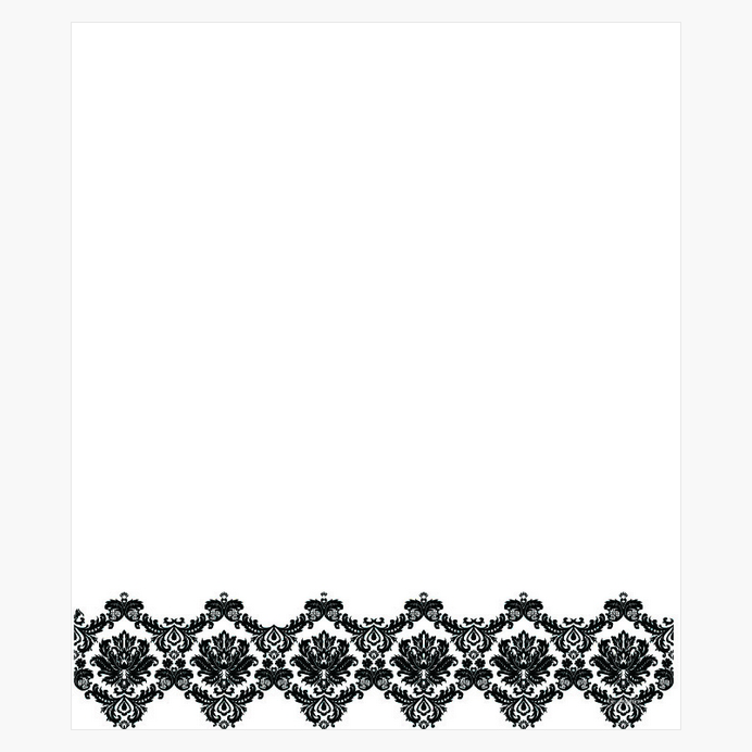 Black & White Damask Letterhead, 2 Sided, 8.5"x11" Geographics