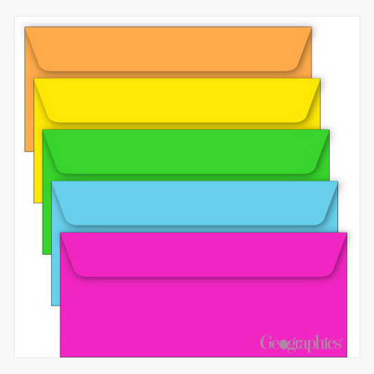 Brights Assorted Envelopes No 10 Geographics 47720