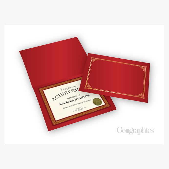 Burgundy Certificate Kit Gold Foil Geographics 48810