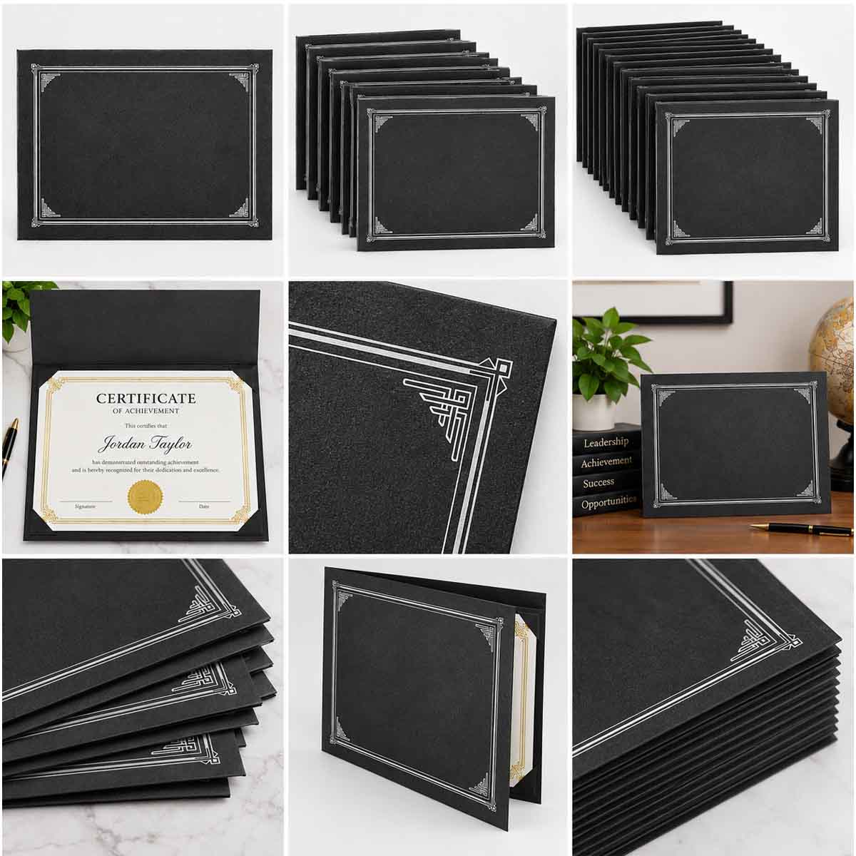 Classic Gray Metallic Pearlized Certificate Holders (2)