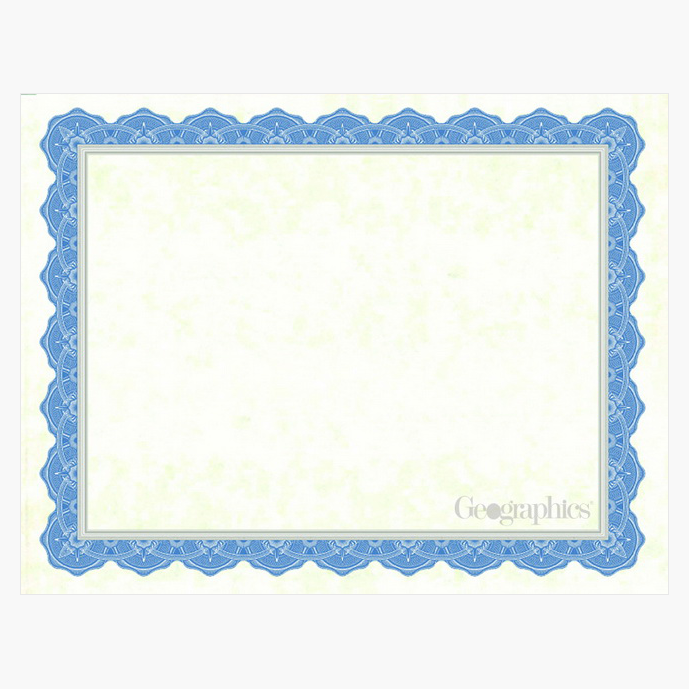 Drama Blue Parchment Certificates Silver Foil Geographics 47849