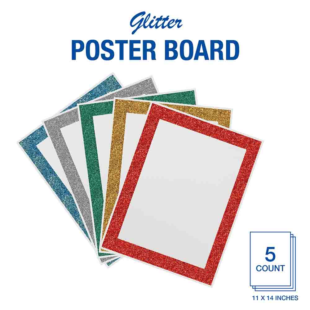 Glitter Glam Poster Board 5 Assorted Colors Ultra Brite 11x14 24449 (1) Glitter Glam Poster Board 5 Assorted Colors Ultra Brite 11x14 24449 (1)