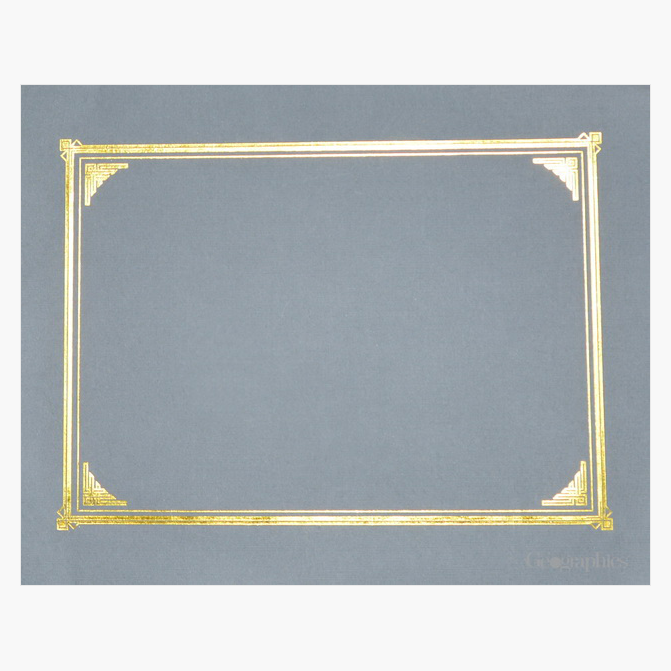 Gray Certificate Covers Classic Linen Gold Foil Geographics 49323 2