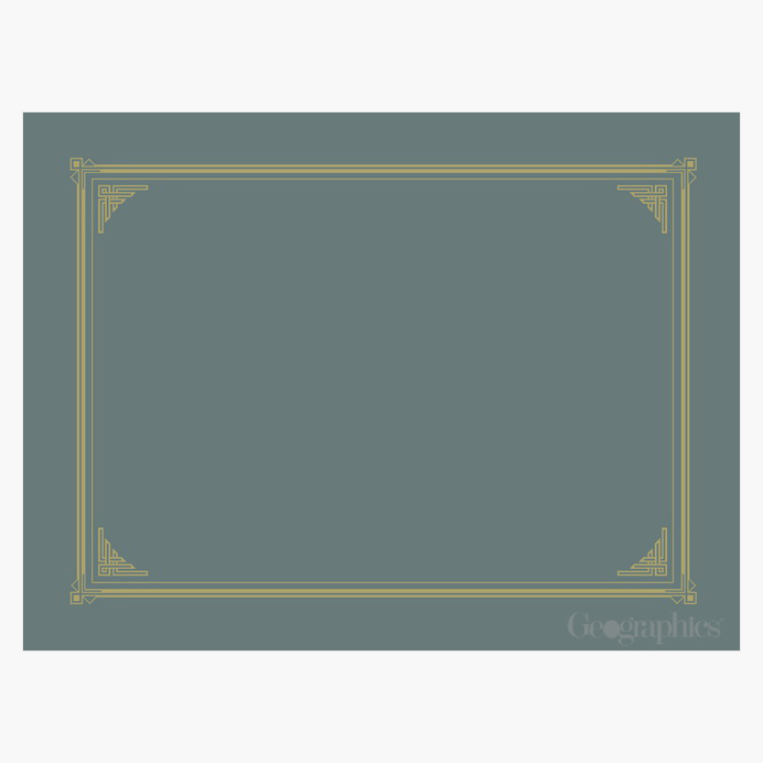 Gray Certificate Covers Classic Linen Gold Foil Geographics 49323