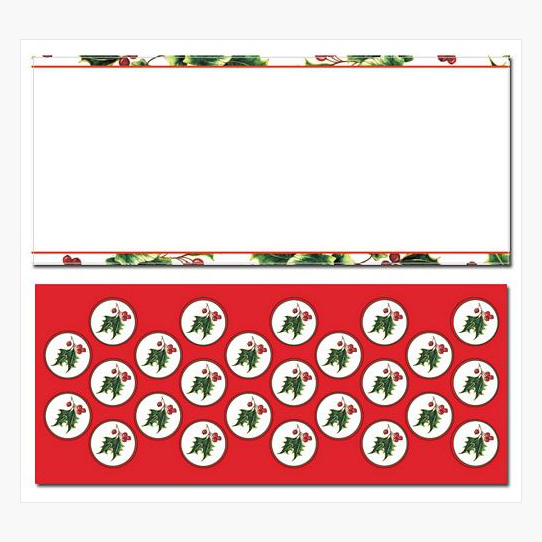 Holly and Ivy Border Christmas Envelopes Seals No 10 49104