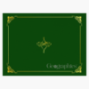 Art Deco Hunter Green Certificate Holders Geographics